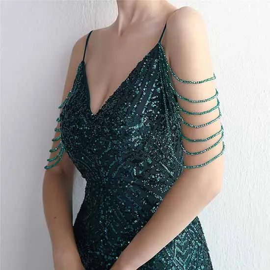 Women's Sequined Wedding Evening Mermaid Dress Bridal Gowns S-4XL