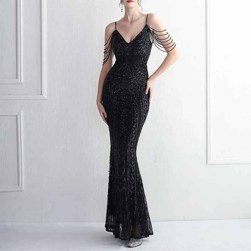Women's Sequined Wedding Evening Mermaid Dress Bridal Gowns S-4XL