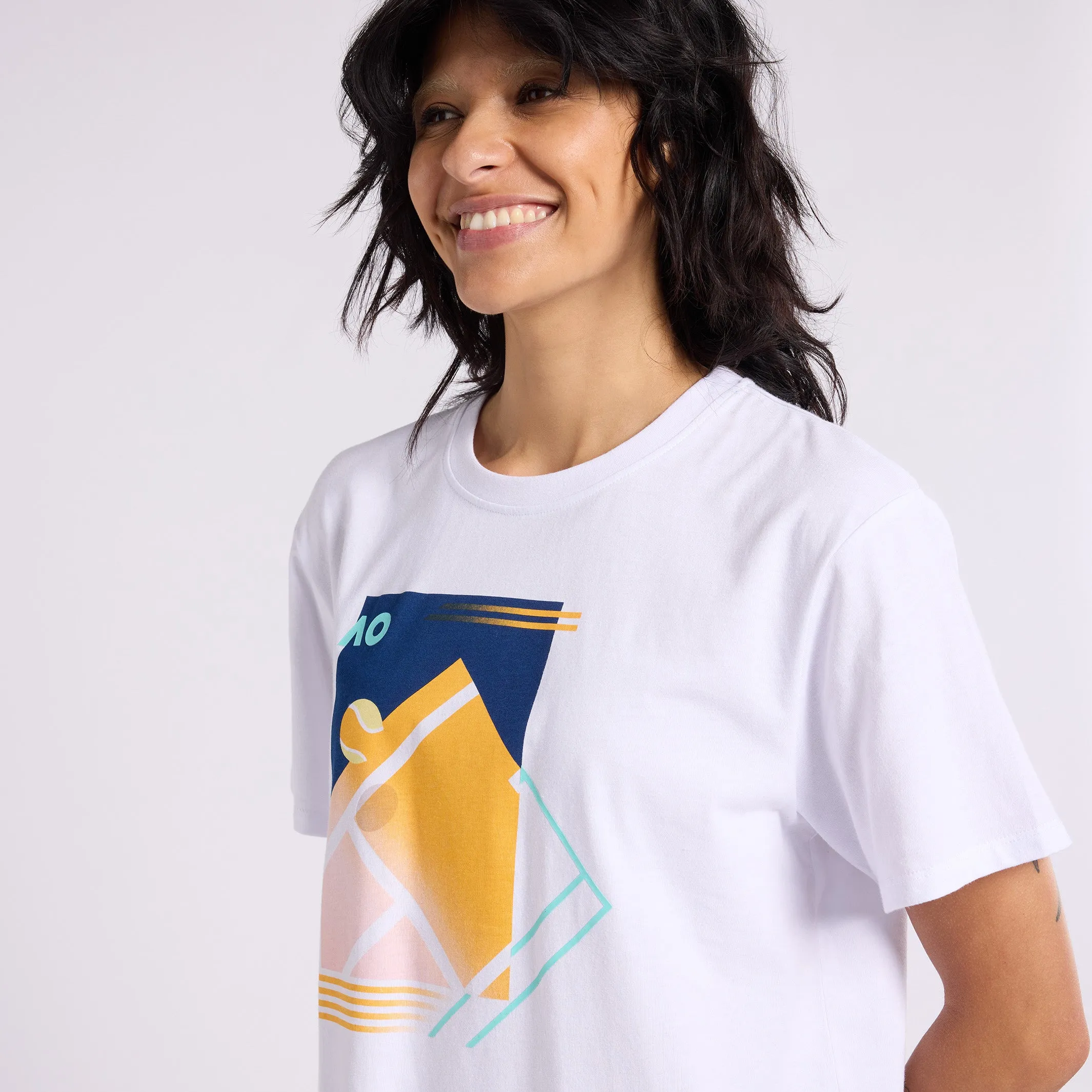 Women's T-Shirt Tennis Court Print
