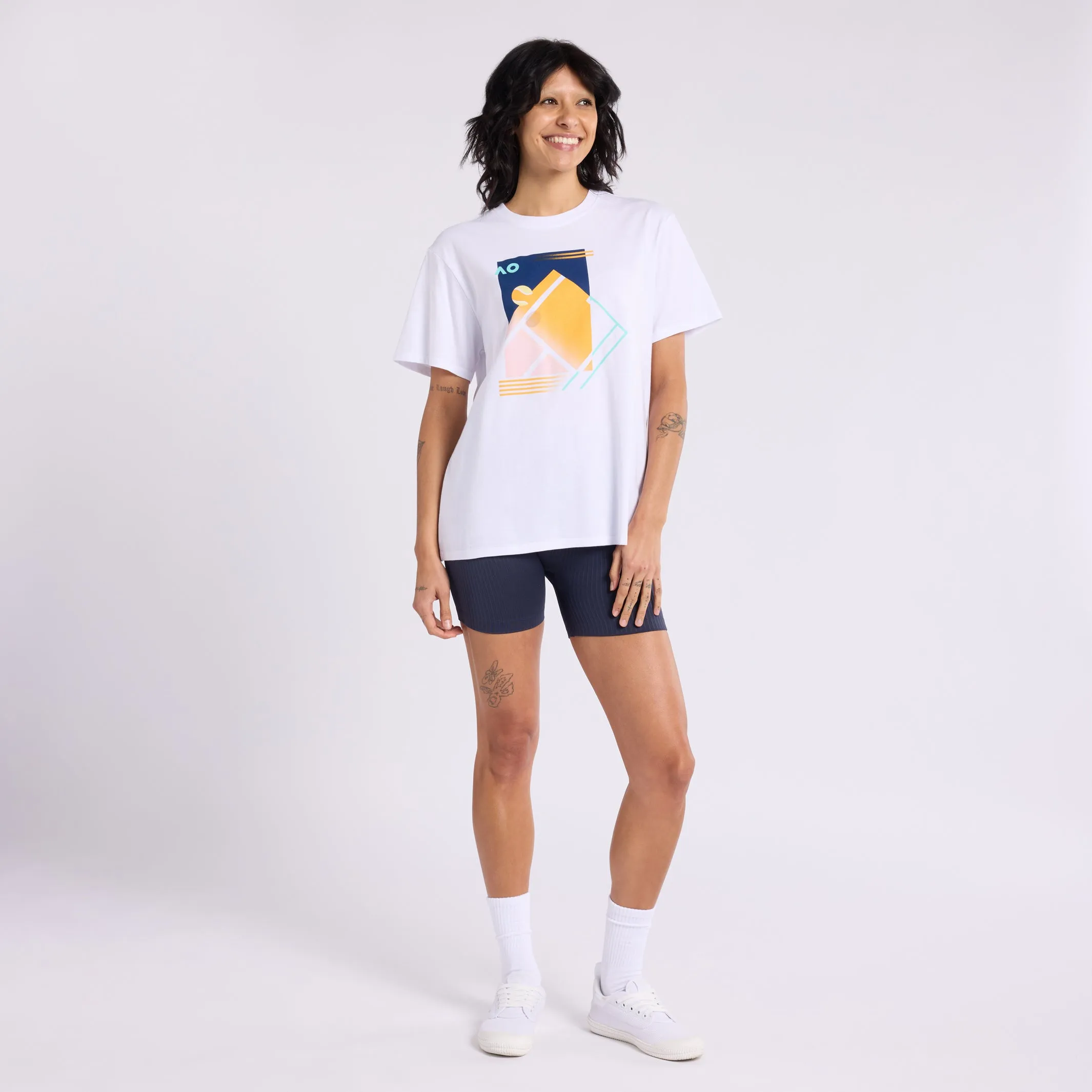Women's T-Shirt Tennis Court Print