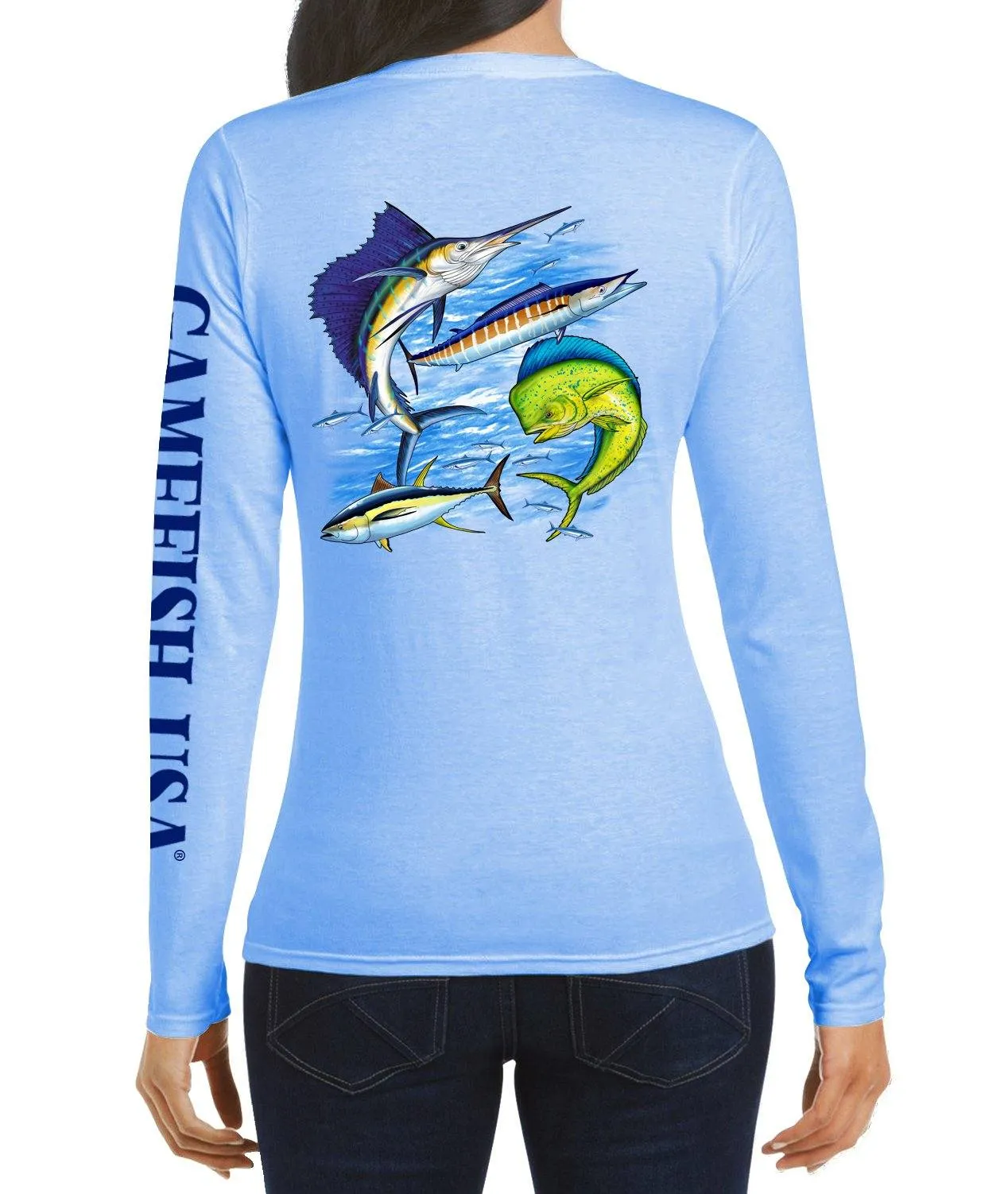 Women's UPF 50 Lightweight Microfiber Moisture Wicking Performance Fishing Shirt Gamefish