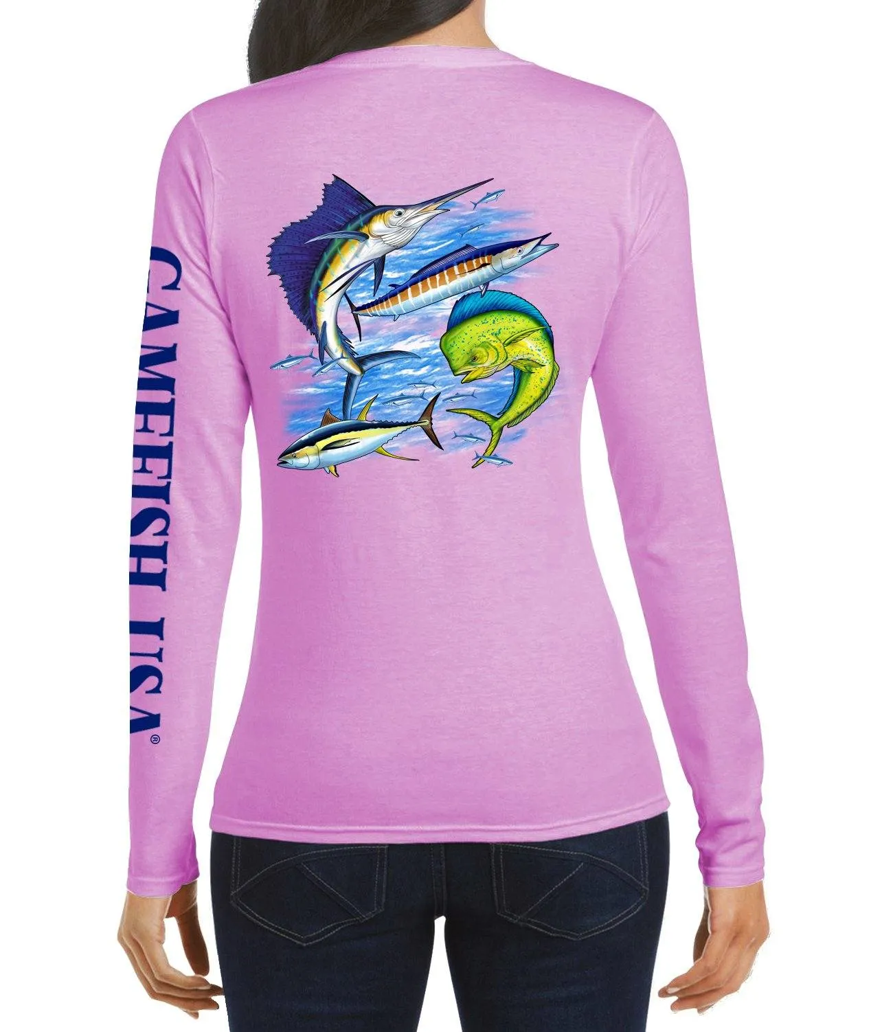 Women's UPF 50 Lightweight Microfiber Moisture Wicking Performance Fishing Shirt Gamefish