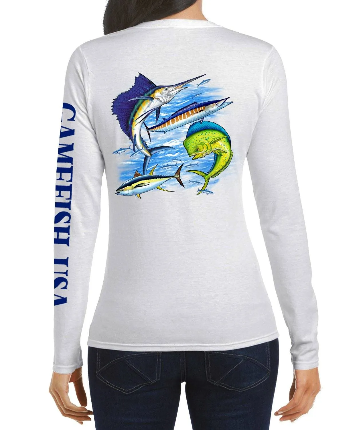 Women's UPF 50 Lightweight Microfiber Moisture Wicking Performance Fishing Shirt Gamefish