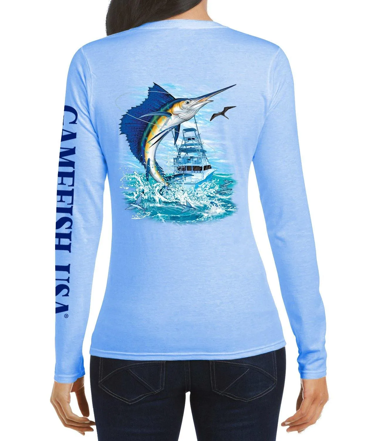 Women's UPF 50 Lightweight Microfiber Moisture Wicking Performance Fishing Shirt Sailfish