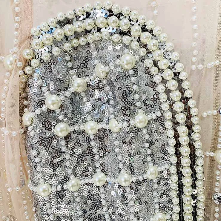 Womne Diamond Glamorous Mini Dress Sequined Long Sleeve Short Prom Dress
