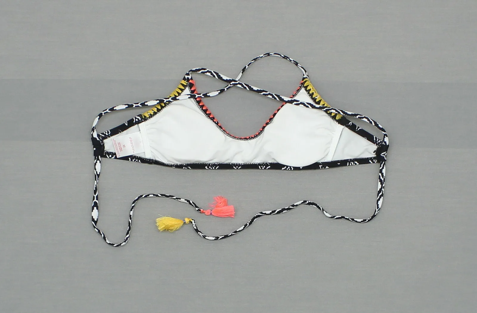 Xhilaration Womens Embroidered Bralette Bikini Swim Top Black XS