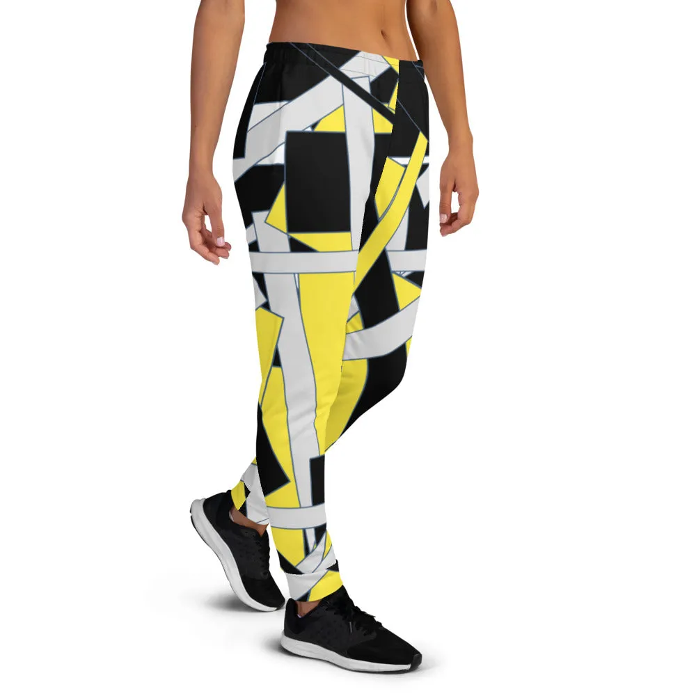 Yellow Geometric Women's Joggers