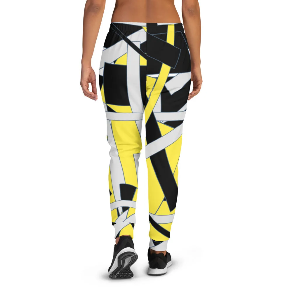 Yellow Geometric Women's Joggers