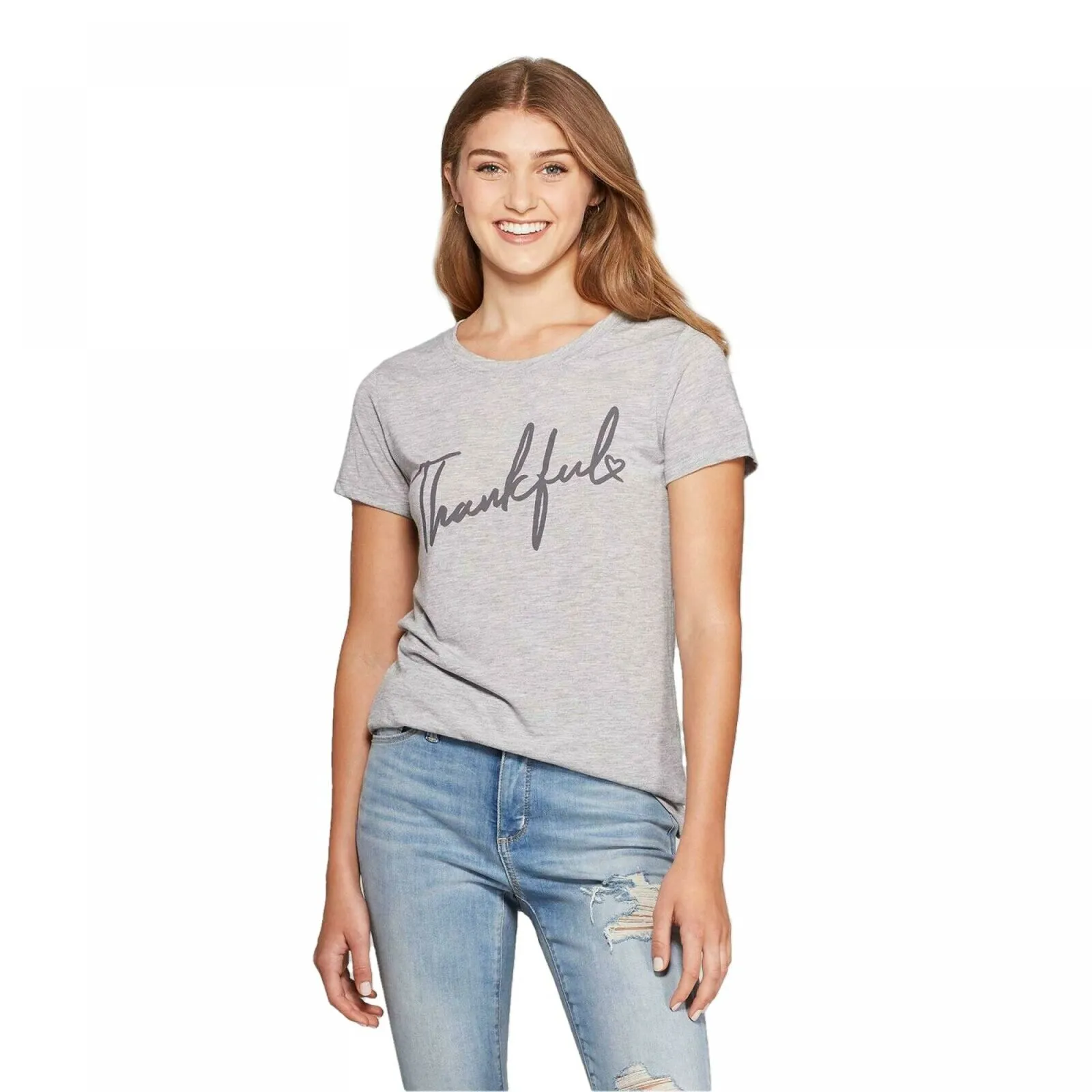 Zoe   Liv Women's Thankful Short Sleeve Graphic T-Shirt